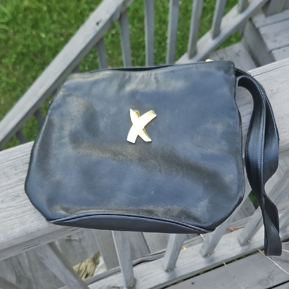 Vintage Paloma Picasso Black Leather Crossbody Bag